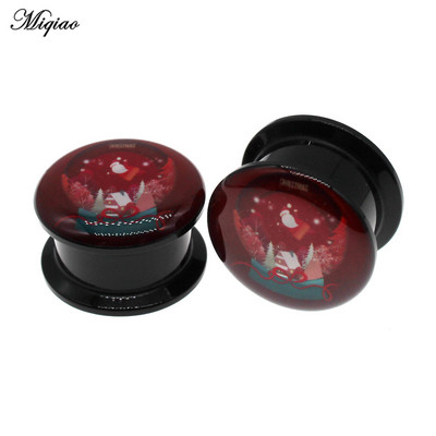 Miqiao 2kom Mjerači za uši Naušnice Tuneli za uši Čepići Nakit za piercing Slatki Djed Mraz Snjegović Zvono za drvce Božićni darovi 4 mm do 25 mm