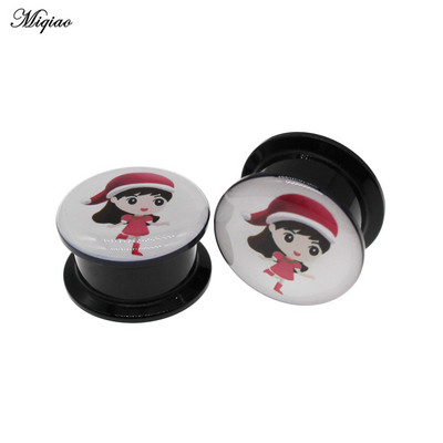 Miqiao 2kom Mjerači za uši Naušnice Tuneli za uši Čepići Nakit za piercing Slatki Djed Mraz Snjegović Zvono za drvce Božićni darovi 4 mm do 25 mm