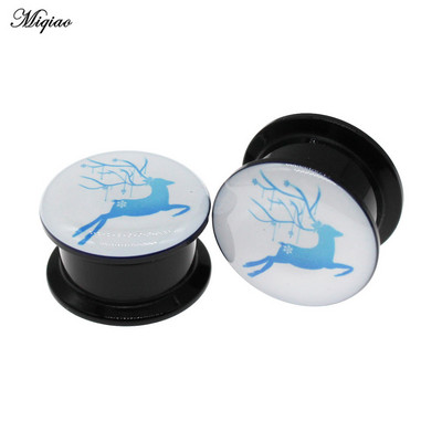 Miqiao 2kom Mjerači za uši Naušnice Tuneli za uši Čepići Nakit za piercing Slatki Djed Mraz Snjegović Zvono za drvce Božićni darovi 4 mm do 25 mm