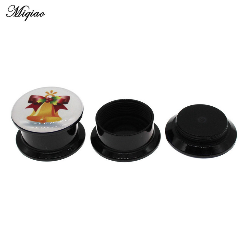 Miqiao 2kom Mjerači za uši Naušnice Tuneli za uši Čepići Nakit za piercing Slatki Djed Mraz Snjegović Zvono za drvce Božićni darovi 4 mm do 25 mm