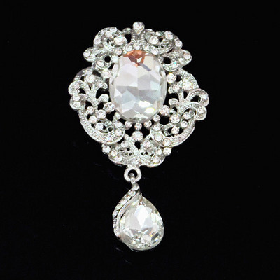 One Piece Retail! Stil retro Broșă neagră mare cu picătură de apă din cristal, floare elegantă de culoare neagră, ace pentru femei