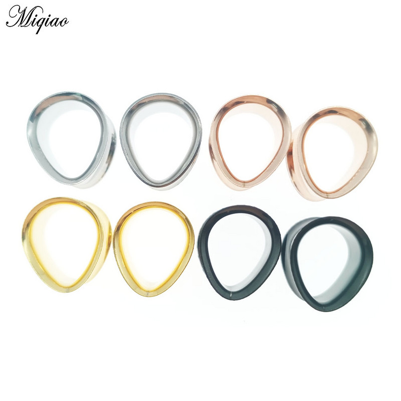 Miqiao tuneli za čepiće za uši od nehrđajućeg čelika 8-30 mm zlatno crni ružičasto zlatni čelični piercing nakit ekspander par prodaja