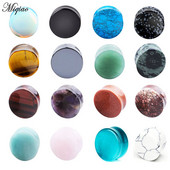 Miqiao 1 par Okrugli kameni čepići za uši i tuneli Produžni tuneli Modni ekspander za piercing nakit za tijelo 5-25 mm