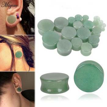 Miqiao 1 ζεύγος Round Stone Ear βύσματα και τούνελ Extension Tunnels Fashion Piercing Body Jewelry Expander 5-25mm