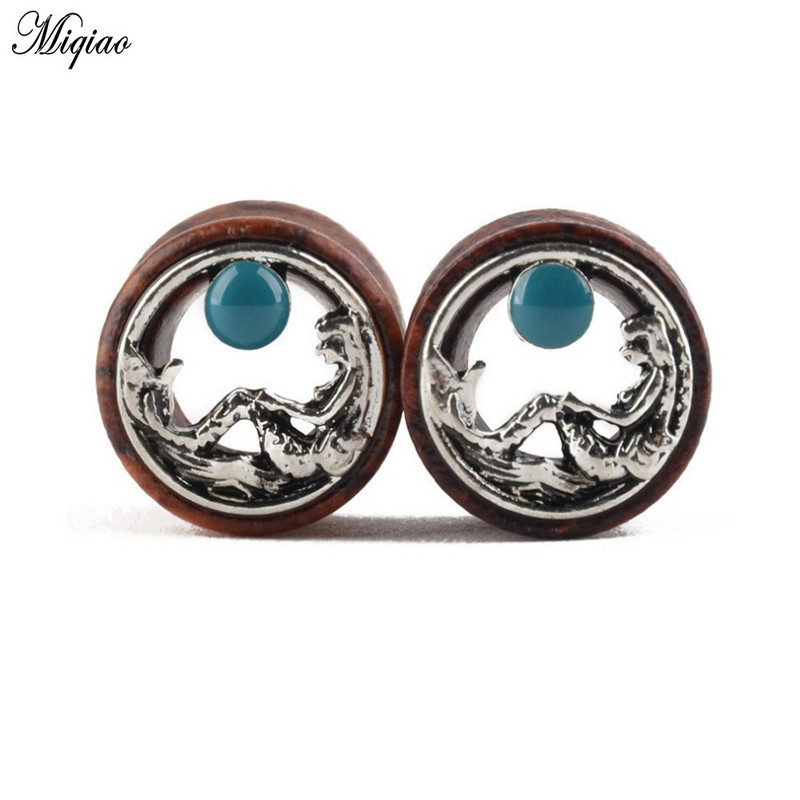 Miqiao 2db Divatos új sellő fafülek 8mm-20mm gyönyörű piercing ékszer