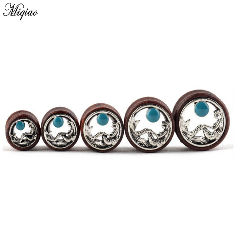 Miqiao 2db Divatos új sellő fafülek 8mm-20mm gyönyörű piercing ékszer