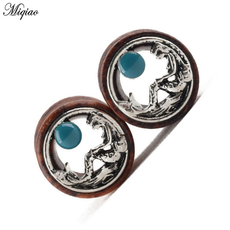 Miqiao 2db Divatos új sellő fafülek 8mm-20mm gyönyörű piercing ékszer