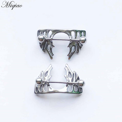 Miqiao 2 komada modnog retro dijamantnog prsnog prstena od nehrđajućeg čelika u obliku nakita za piercing