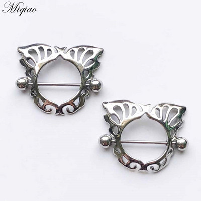 Miqiao 2 komada modnog retro dijamantnog prsnog prstena od nehrđajućeg čelika u obliku nakita za piercing