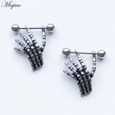 Miqiao 2 komada modnog retro dijamantnog prsnog prstena od nehrđajućeg čelika u obliku nakita za piercing