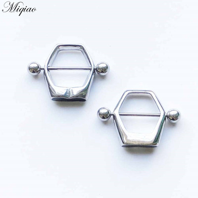 Miqiao 2 komada modnog retro dijamantnog prsnog prstena od nehrđajućeg čelika u obliku nakita za piercing