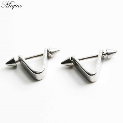 Miqiao 2 komada modnog retro dijamantnog prsnog prstena od nehrđajućeg čelika u obliku nakita za piercing