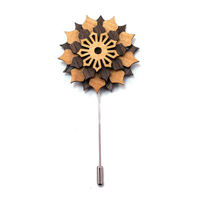 Linbaiway muški drveni broševi za muškarce, cvjetni broševi za vjenčanje, ručno rađeni gospodski dugi bedž, drveni broš, ženski korzaž