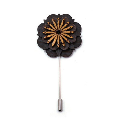 Linbaiway muški drveni broševi za muškarce, cvjetni broševi za vjenčanje, ručno rađeni gospodski dugi bedž, drveni broš, ženski korzaž