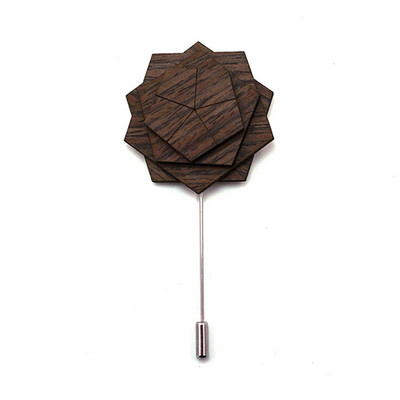 Linbaiway muški drveni broševi za muškarce, cvjetni broševi za vjenčanje, ručno rađeni gospodski dugi bedž, drveni broš, ženski korzaž