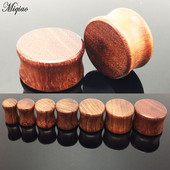 Miqiao 2 buc. 6mm-20mm Bijuterii piercing TUNEL DE URECHE Lemn de trandafir Concav Lemn masiv de expansiune pentru urechi dopuri noi de măsurare a urechii
