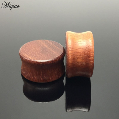 Miqiao 2 buc. 6mm-20mm Bijuterii piercing TUNEL DE URECHE Lemn de trandafir Concav Lemn masiv de expansiune pentru urechi dopuri noi de măsurare a urechii