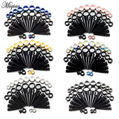 Miqiao 1 set 10-20mm acrilic conic canal din oțel inoxidabil silicon pentru urechi set Pinna de dimensiuni mari