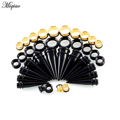 Miqiao 1 set 10-20mm acrilic conic canal din oțel inoxidabil silicon pentru urechi set Pinna de dimensiuni mari