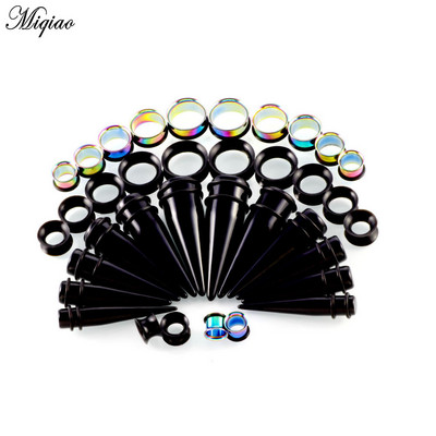 Miqiao 1 set 10-20mm acrilic conic canal din oțel inoxidabil silicon pentru urechi set Pinna de dimensiuni mari