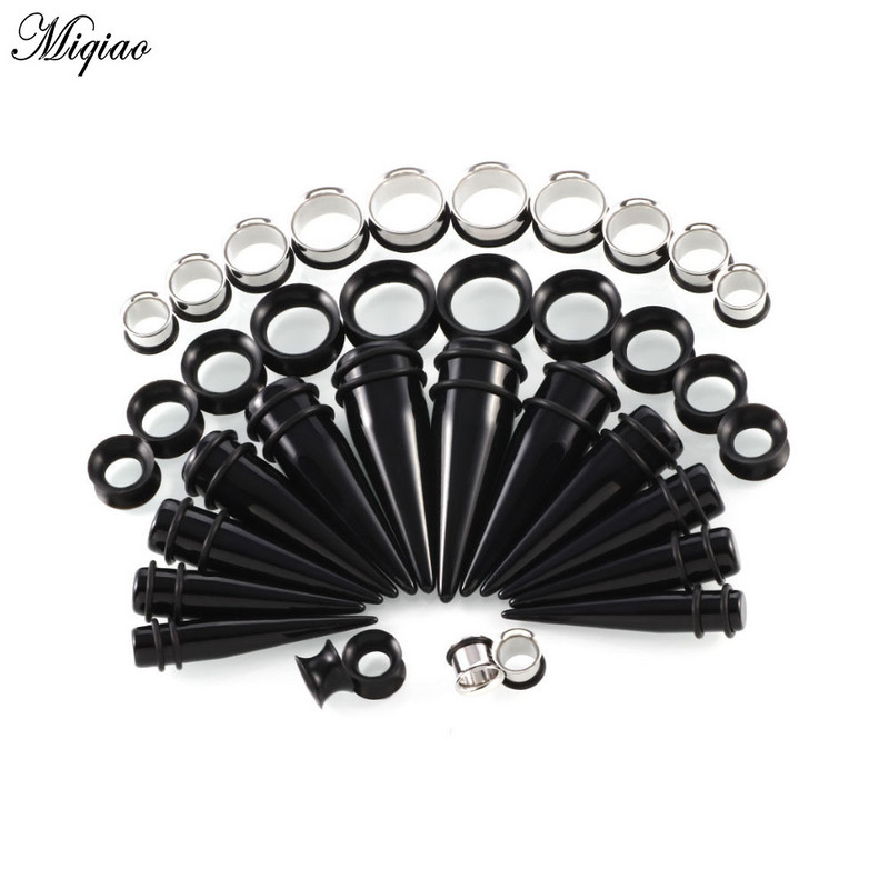 Miqiao 1 set 10-20mm acrilic conic canal din oțel inoxidabil silicon pentru urechi set Pinna de dimensiuni mari