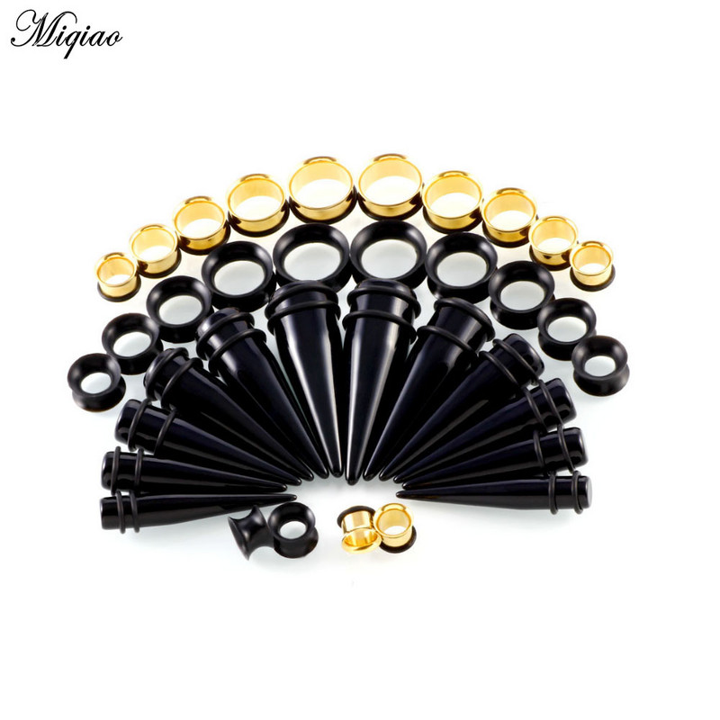 Miqiao 1 set 10-20mm acrilic conic canal din oțel inoxidabil silicon pentru urechi set Pinna de dimensiuni mari