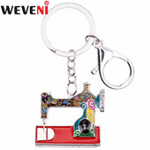 WEVENI Šivaći stroj od legure Privjesak za ključeve Privjesak za ključeve Torbica Dekoracija Šarm Emajl Privjesak za ključeve Dodaci Novi trendi nakit za žene