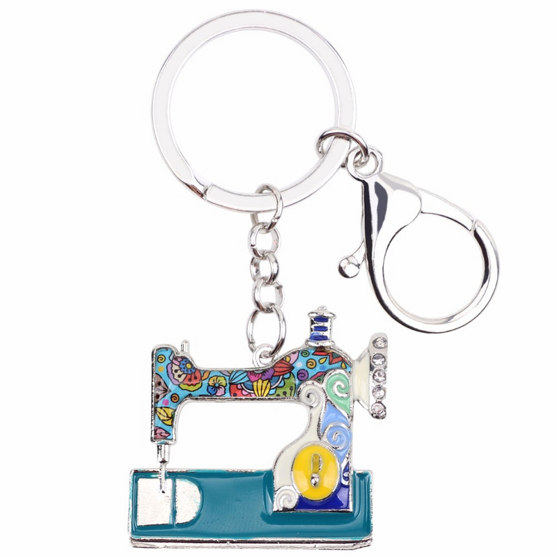 WEVENI Šivaći stroj od legure Privjesak za ključeve Privjesak za ključeve Torbica Dekoracija Šarm Emajl Privjesak za ključeve Dodaci Novi trendi nakit za žene