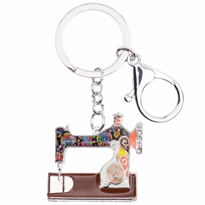 WEVENI Šivaći stroj od legure Privjesak za ključeve Privjesak za ključeve Torbica Dekoracija Šarm Emajl Privjesak za ključeve Dodaci Novi trendi nakit za žene