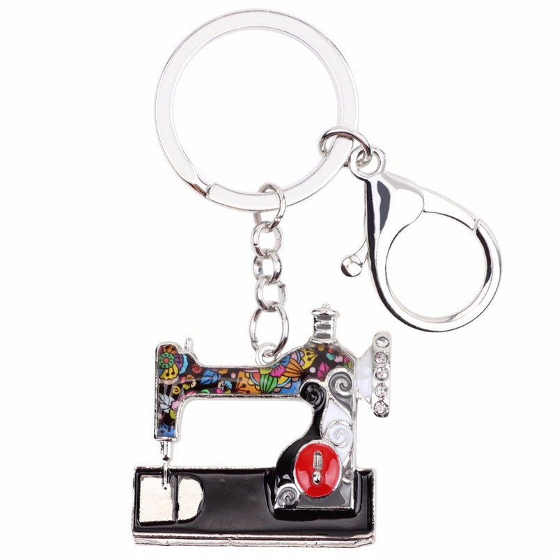 WEVENI Šivaći stroj od legure Privjesak za ključeve Privjesak za ključeve Torbica Dekoracija Šarm Emajl Privjesak za ključeve Dodaci Novi trendi nakit za žene