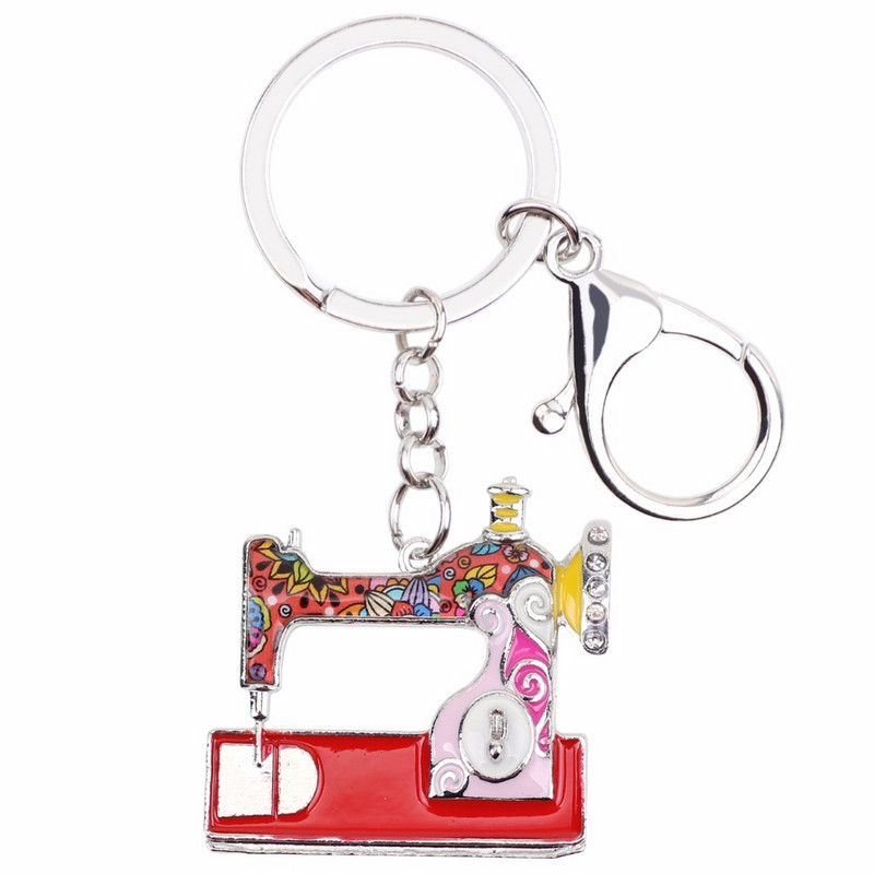 WEVENI Šivaći stroj od legure Privjesak za ključeve Privjesak za ključeve Torbica Dekoracija Šarm Emajl Privjesak za ključeve Dodaci Novi trendi nakit za žene