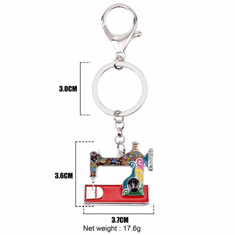 WEVENI Šivaći stroj od legure Privjesak za ključeve Privjesak za ključeve Torbica Dekoracija Šarm Emajl Privjesak za ključeve Dodaci Novi trendi nakit za žene