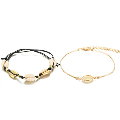 Tocona Bohemian Shell Rope Gležnjače za žene Muškarci Ručno izrađeni podesivi metalni lanac za noge Ljetni dodaci za nakit 21377