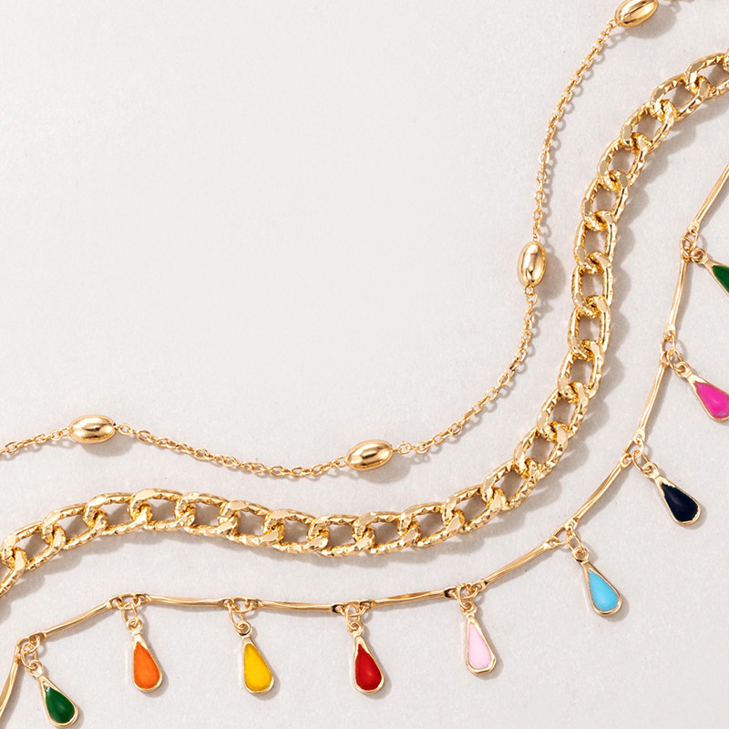 Tocona 3 buc/seturi glezne colorate cu ciucuri pentru femei Punk Think Lanț aliaj metal reglabil bijuterii de vară Accesorii 20074