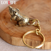 Mjedeni horoskopski štakori, životinje, privjesci za ključeve, bakreni dugi rep, miš, auto, privjesak za ključeve, ručno rađeni brončani slatki štakori, torba, viseći privjesak, darovi