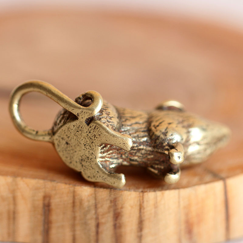 Mjedeni horoskopski štakori, životinje, privjesci za ključeve, bakreni dugi rep, miš, auto, privjesak za ključeve, ručno rađeni brončani slatki štakori, torba, viseći privjesak, darovi