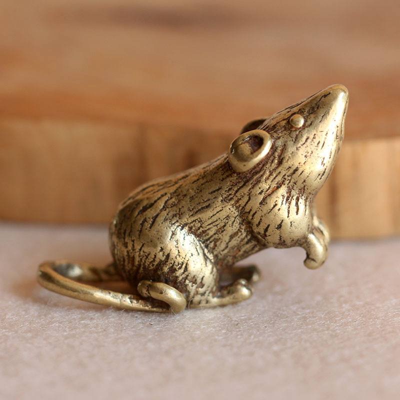 Mjedeni horoskopski štakori, životinje, privjesci za ključeve, bakreni dugi rep, miš, auto, privjesak za ključeve, ručno rađeni brončani slatki štakori, torba, viseći privjesak, darovi