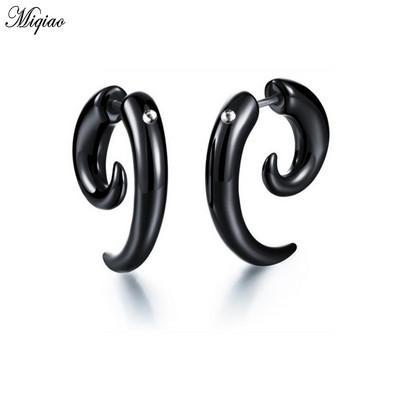 Miqiao 2 buc. cercei punk acrilic, corn de taur negru, în formă de melc, bijuterii pentru petrecere hip-hop, piercing