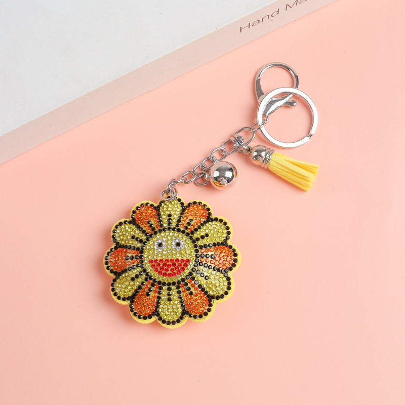 Drăguț leu breloc din piele cu ciucuri Suport cheie metal cristal breloc breloc geantă auto pandantiv cadou preț cu ridicata