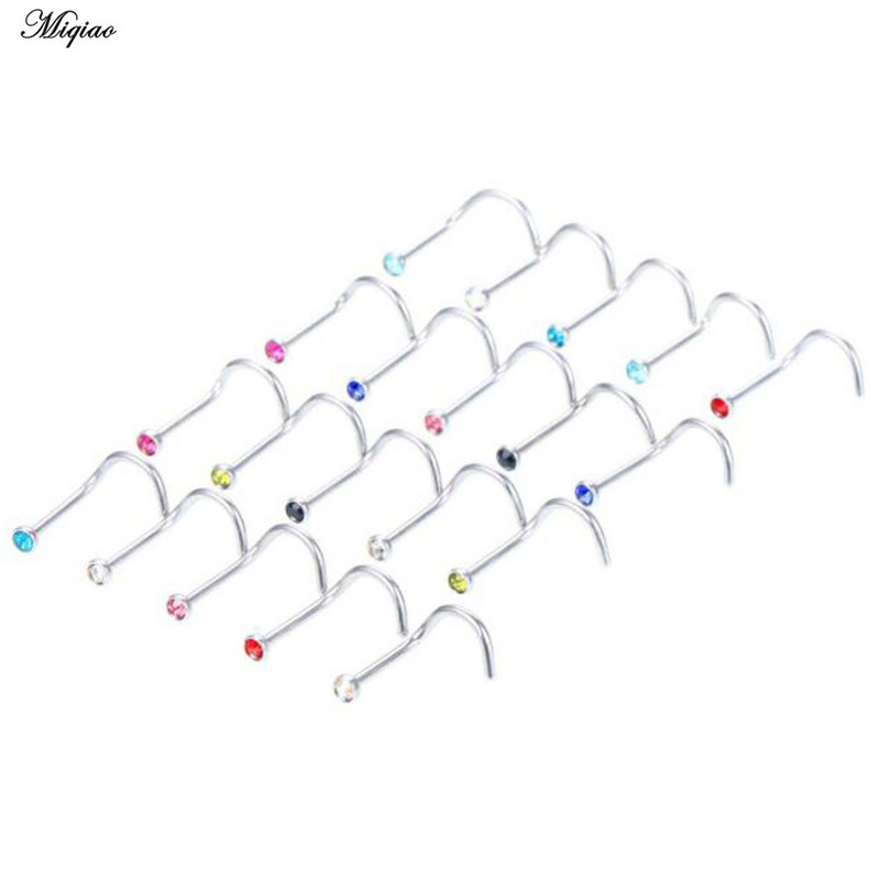 Miqiao 1kom prsten za nos, nokti od nehrđajućeg čelika s bušilicom za nos, nokti za žene, popularni nakit za piercing