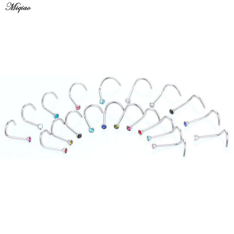 Miqiao 1kom prsten za nos, nokti od nehrđajućeg čelika s bušilicom za nos, nokti za žene, popularni nakit za piercing
