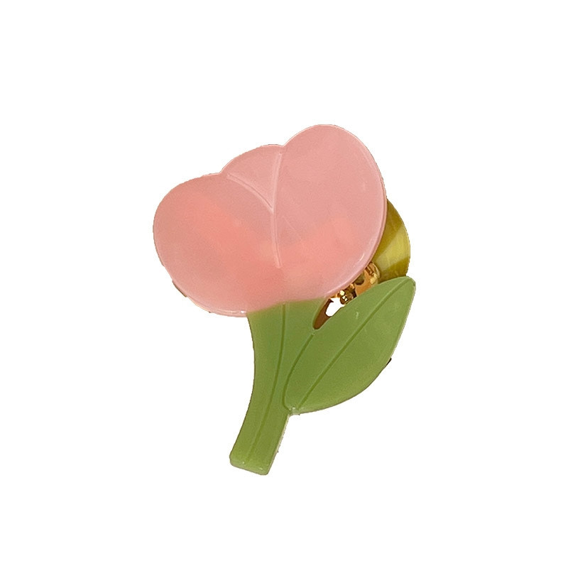 Južna Koreja New Fashion Tulip AB Dvostrana asimetrična acetatna ukosnica Kopča za morskog psa Kopča za kosu Cvjetna kandža za kosu