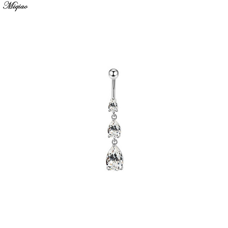 Miqiao novi izuzetni cirkonski prsten za pupak Nakit za piercing za nokte od nehrđajućeg čelika Pupak od titanijskog čelika