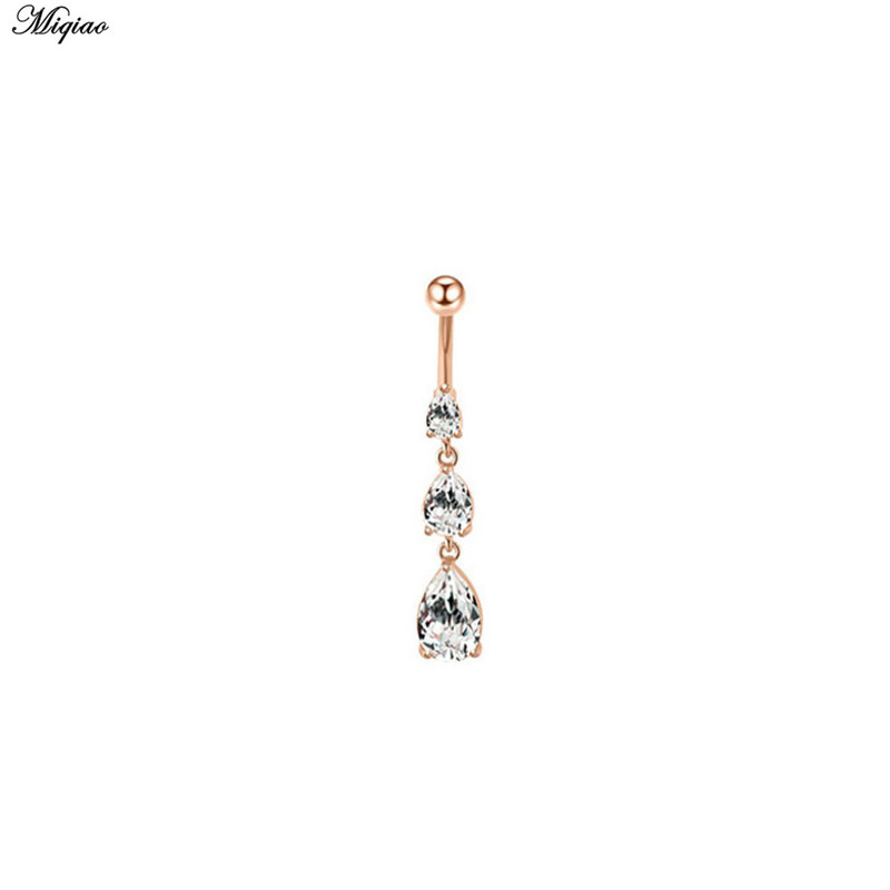 Miqiao novi izuzetni cirkonski prsten za pupak Nakit za piercing za nokte od nehrđajućeg čelika Pupak od titanijskog čelika