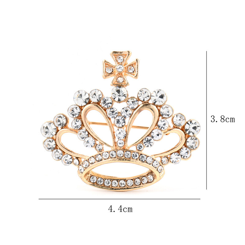 Kristálykorona arany ezüst színű bross nőknek Elegáns divat kabát bross esküvői ékszer ajándékok