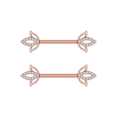 Miqiao 1 pereche 14G oțel inoxidabil zircon picurare ulei fluture inel pentru mamelon bijuterii cu diamante nou