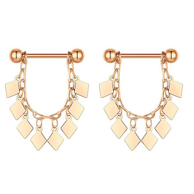 Miqiao 1 pereche 14G oțel inoxidabil zircon picurare ulei fluture inel pentru mamelon bijuterii cu diamante nou