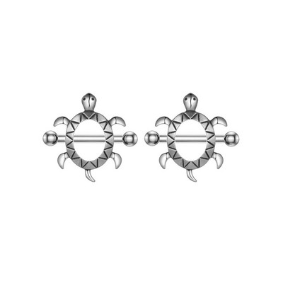 Miqiao 1 pereche 14G oțel inoxidabil zircon picurare ulei fluture inel pentru mamelon bijuterii cu diamante nou