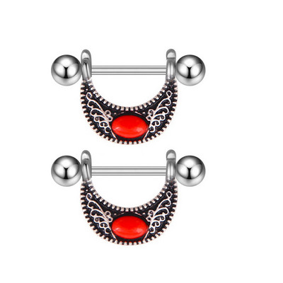 Miqiao 1 pereche 14G oțel inoxidabil zircon picurare ulei fluture inel pentru mamelon bijuterii cu diamante nou