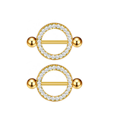 Miqiao 1 pereche 14G oțel inoxidabil zircon picurare ulei fluture inel pentru mamelon bijuterii cu diamante nou